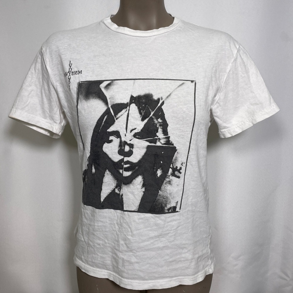 Lady Gaga Mayhem Tour Edgy Grunge Shattered Face White T-Shirt Women's XS